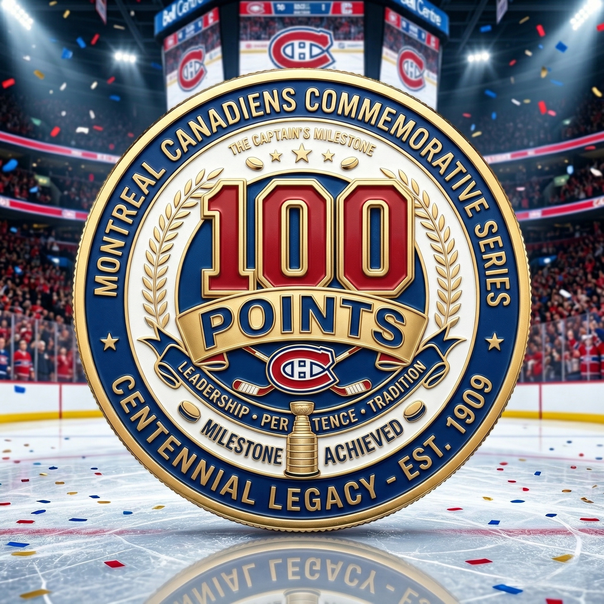 复制Nick Suzuki: 100 Points Captain's Milestone Legacy Coin