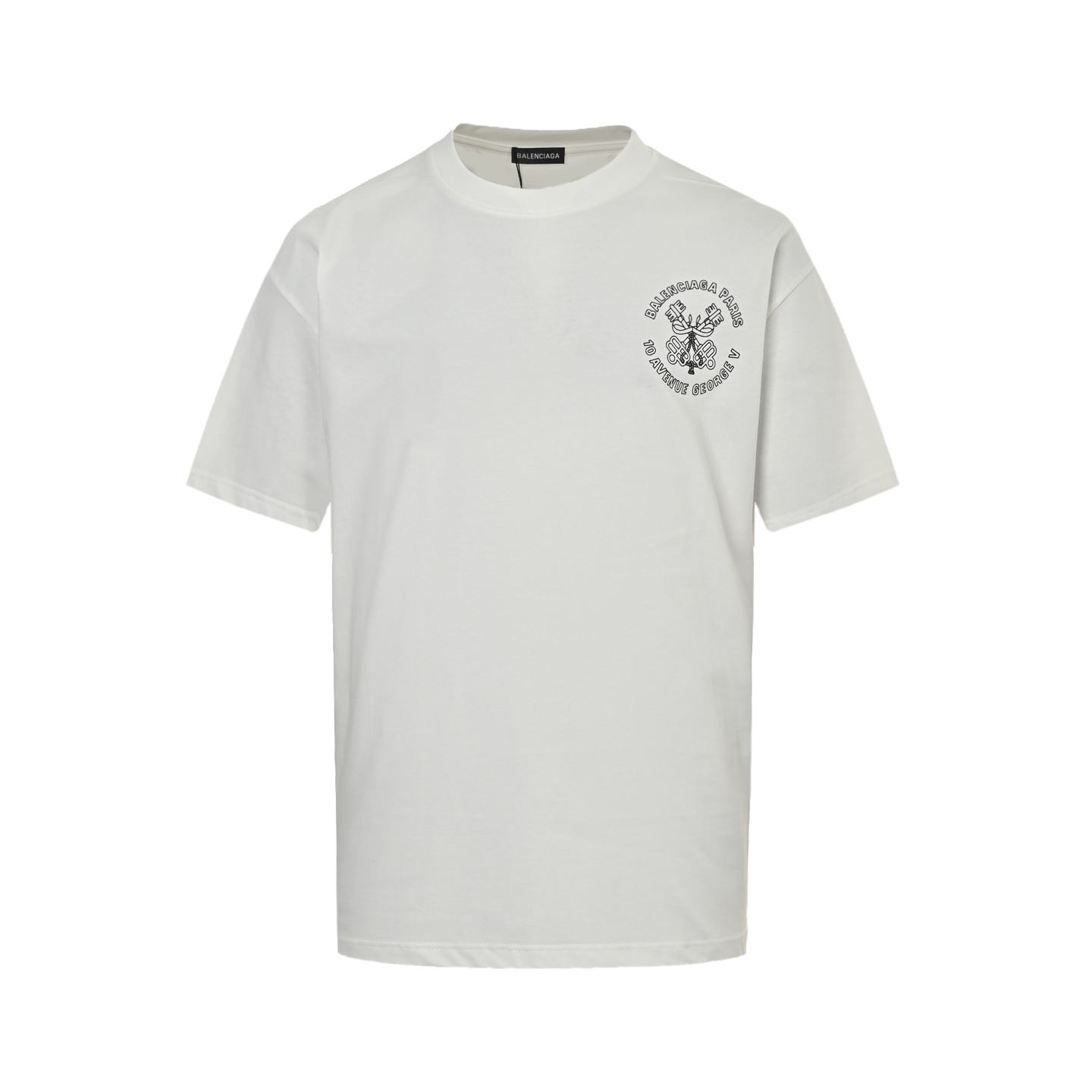 Balenciaga 25ss key badge logo print short sleeve