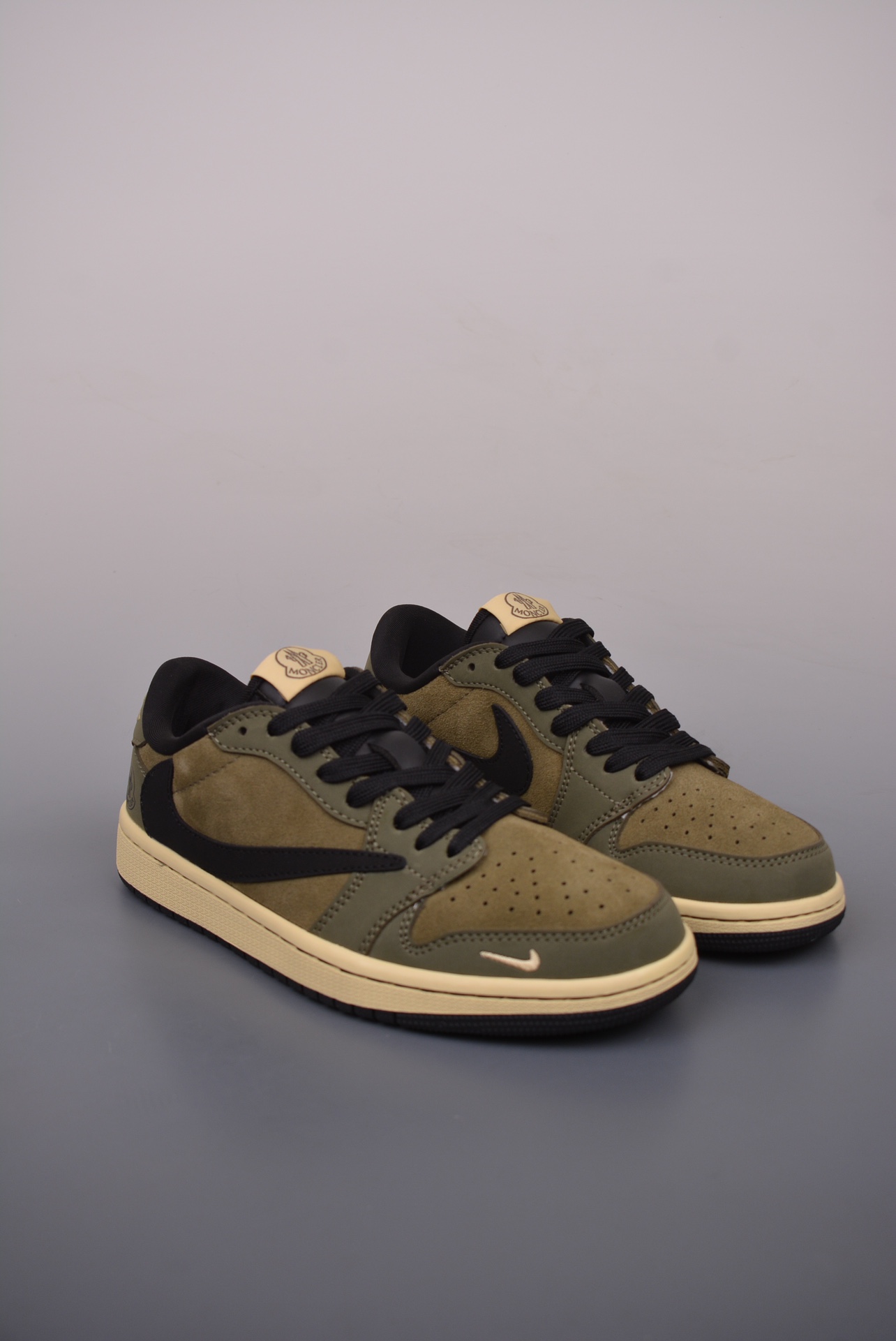 Moncler x Travis Scott x Air Jordan 1 Low OG SP Army Green Black CH6336-007