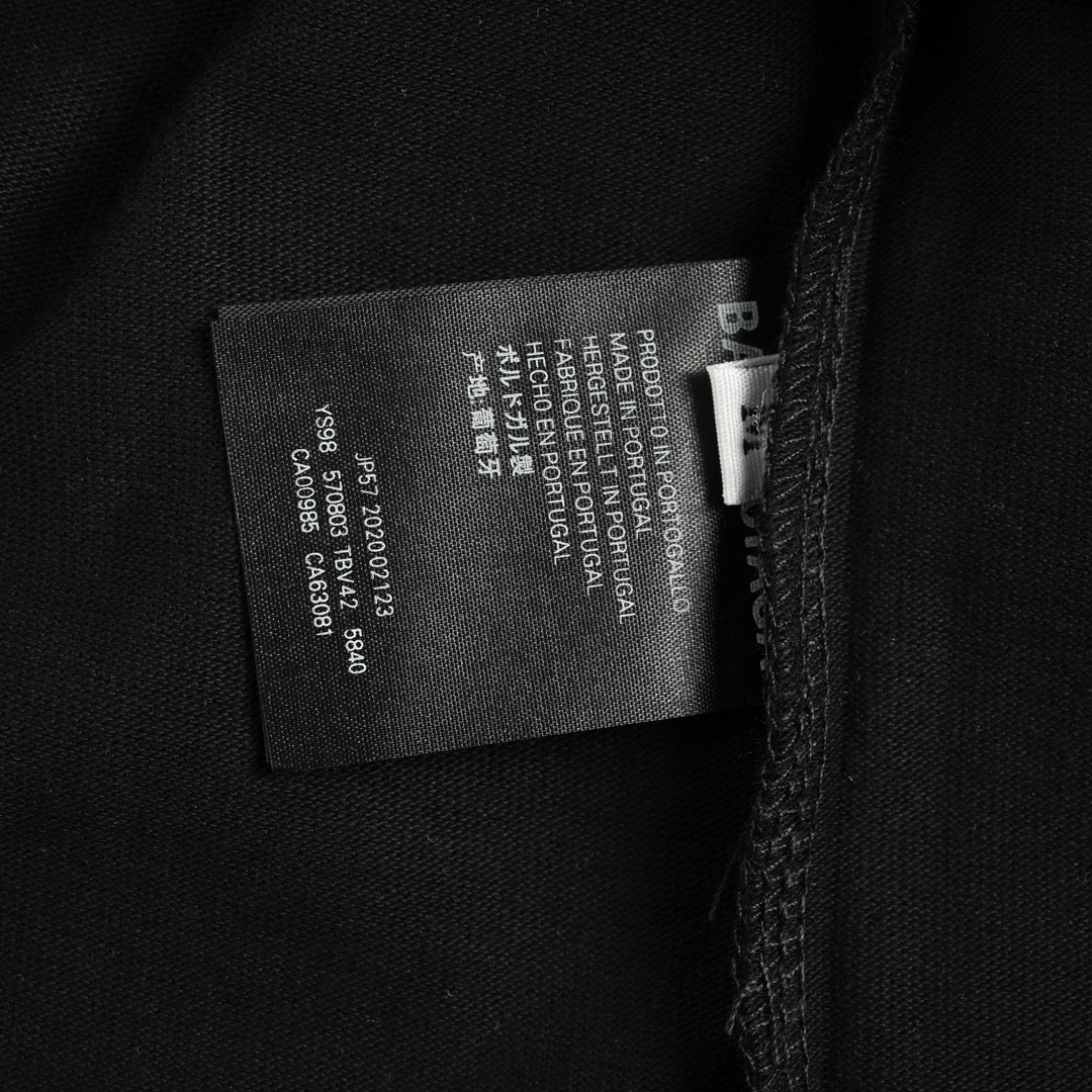 Balenciaga 24ss square 3 logo print short sleeves