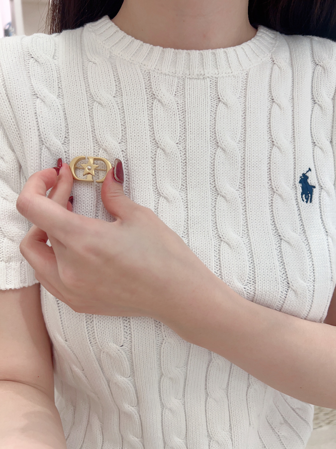 Dior star cd brooch