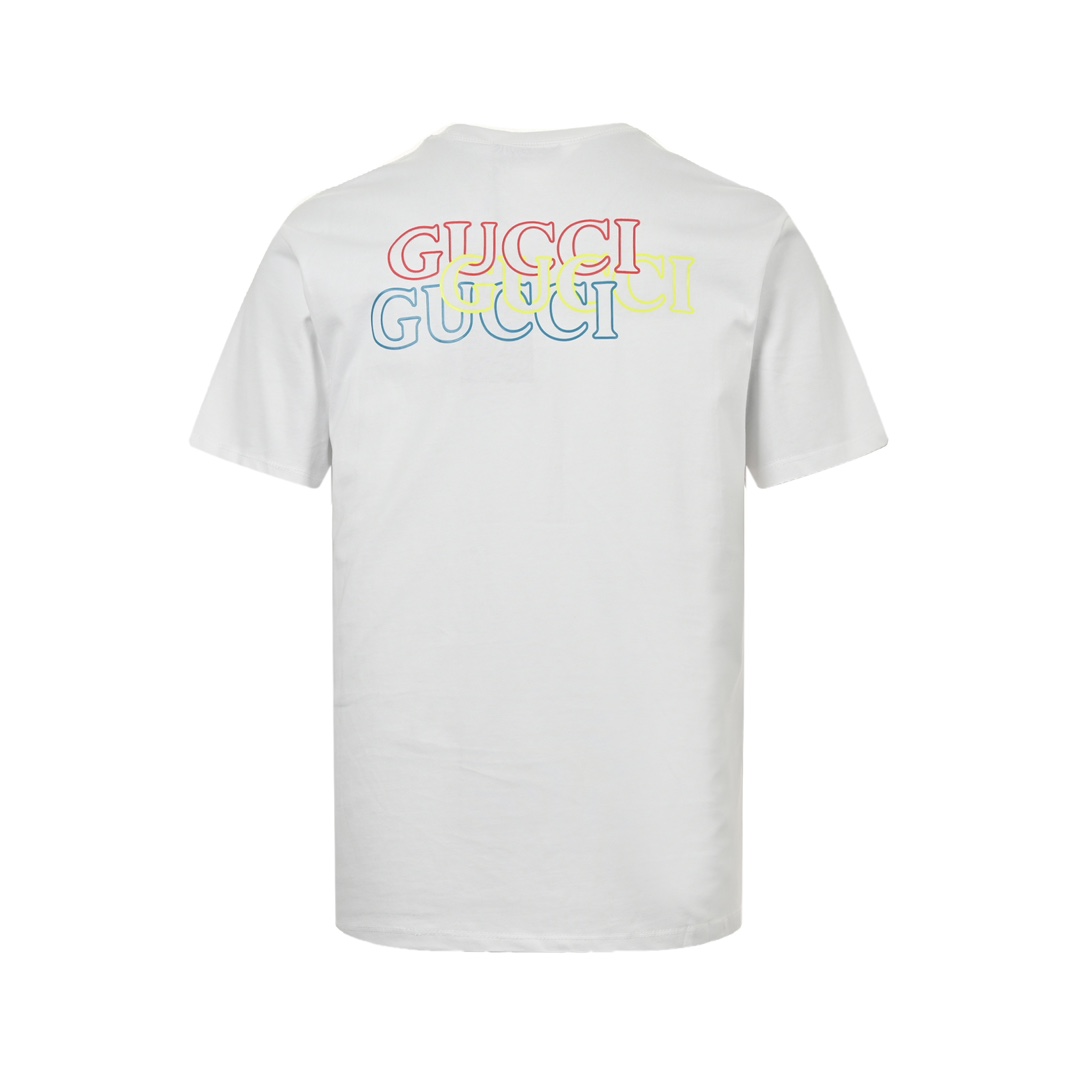 Gucci 24ss colorful letter print short sleeves