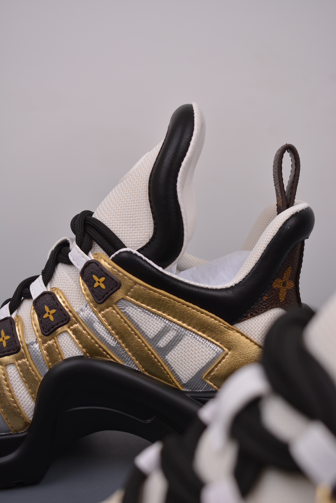 Louis Vuitton Archlight Sneakers White Gold Brown Jacquard