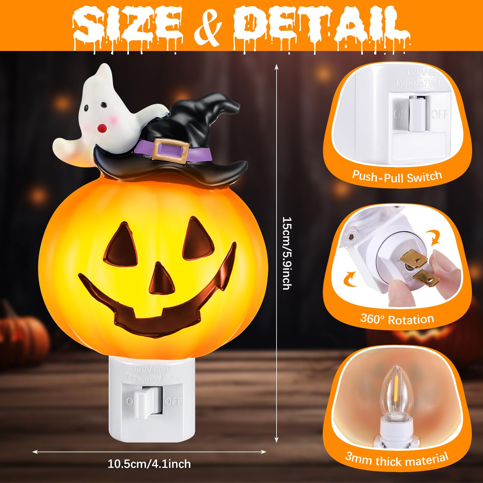 🎃👻 Pumpkin Lantern & Boo Ghost Night Light – Bubbling Wall Lights ✨