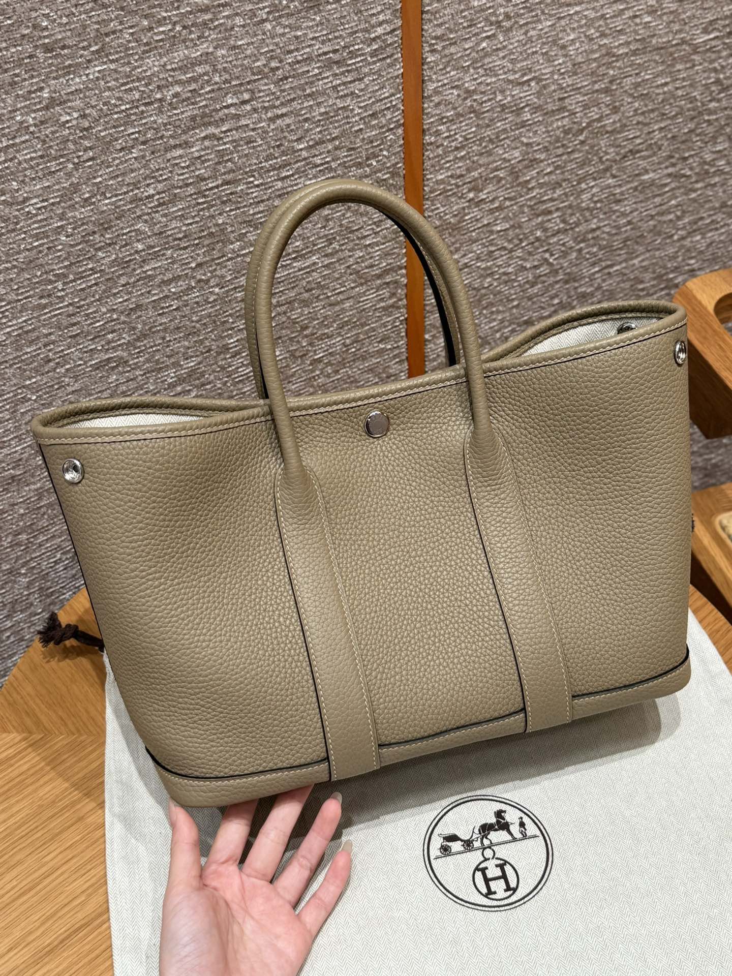 Hermes Garden party 30cm 8QBeige Marfa handbag (handmade to order)