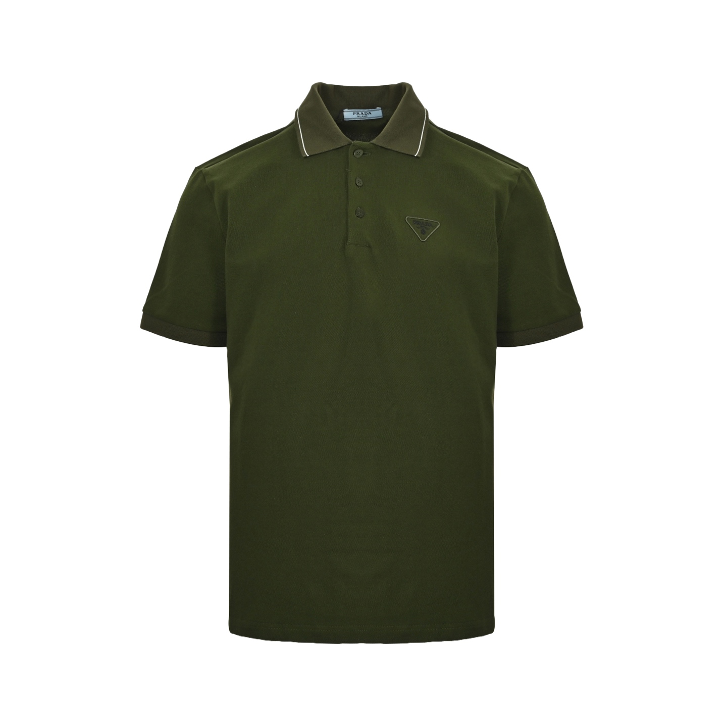 Prada 25ss Polo short sleeve with contrasting embroidery on the chest triangle logo