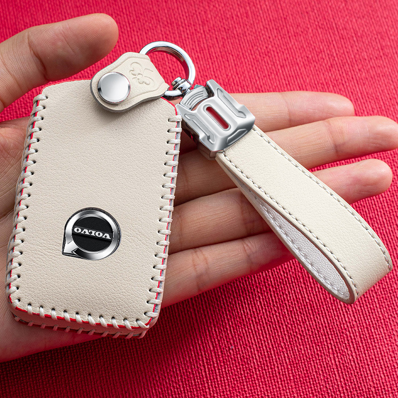Buttons Genuine Leather Car Key