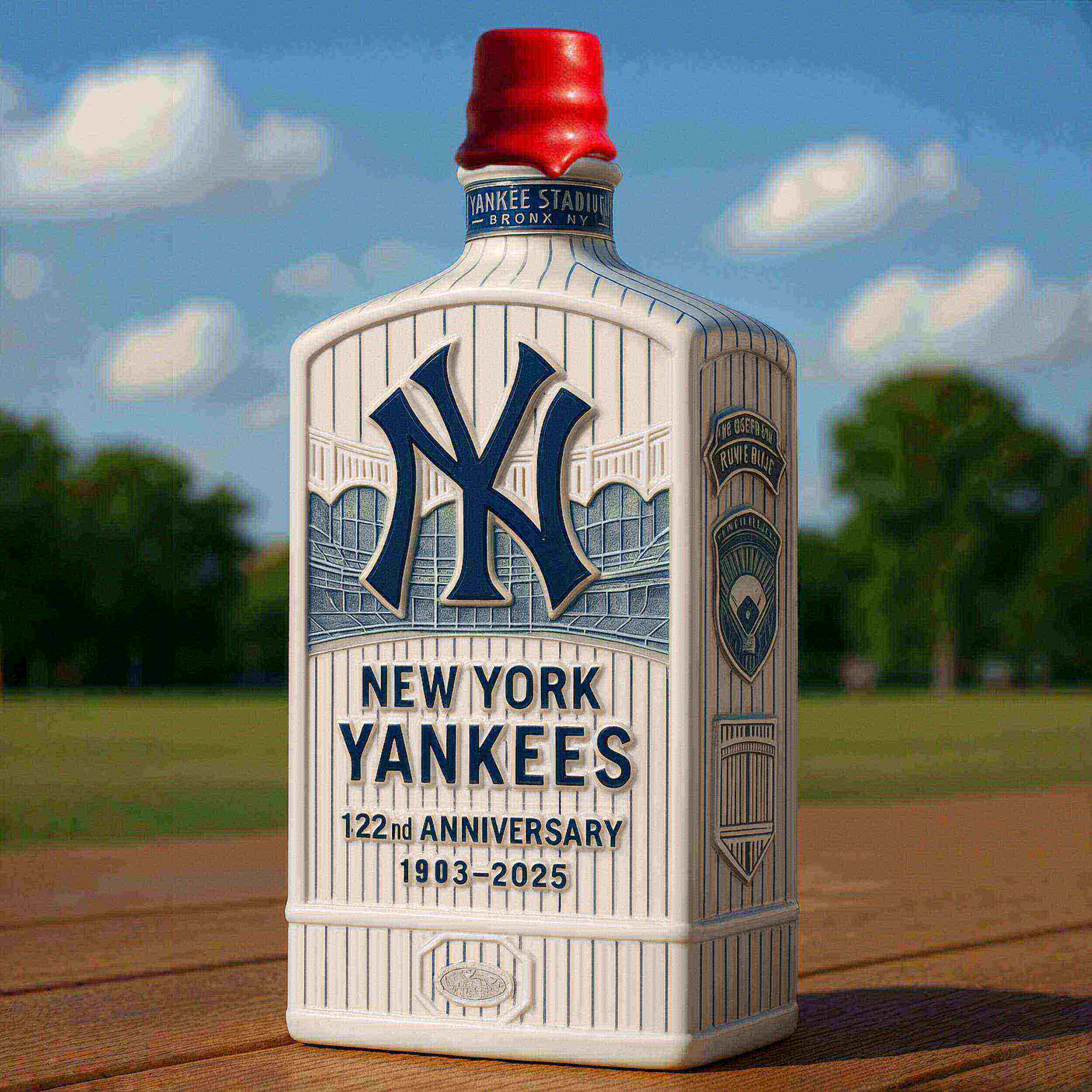 New York Yankees 122nd Anniversary Whiskey Bottle