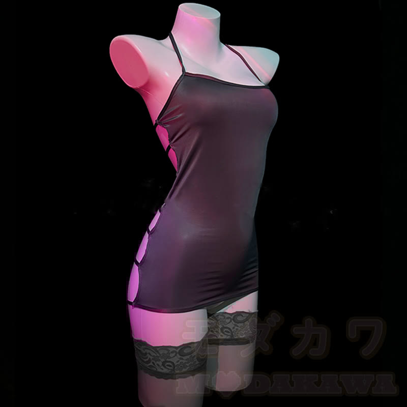 Lace-up Hollow Out Backless Lingerie Dress