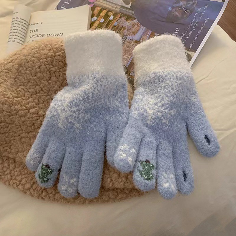 Warm and cold five-finger gloves touch screen outdoor riding