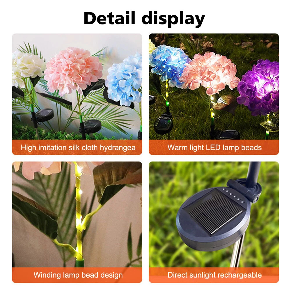 🌸 Solar LED Hydrangea Flower Stake Light 🌸