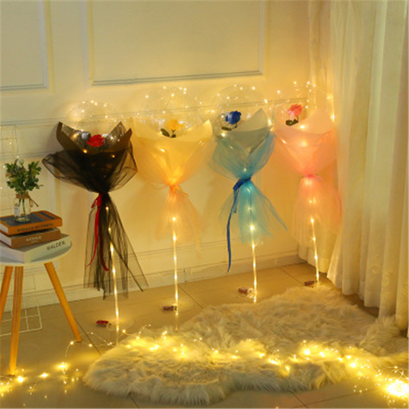 🔥Last Day Promotion - 50% OFF🔥 LED Luminous Balloon Flower Bouquet Flower In Balloon For Gift And Home Decoration - BUY 2 GET 1 FREE