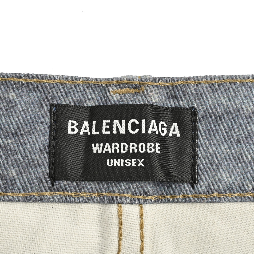 Balenciaga 24Fw washed loose wide-leg jeans
