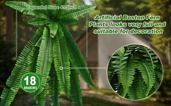 🔥 $9.98 On Sale Only Today 🌱 UV-Resistant Lifelike Artificial Boston Fern