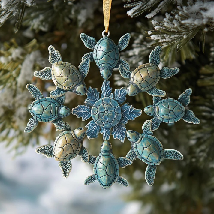 Sea Turtle Snowflake Ornament