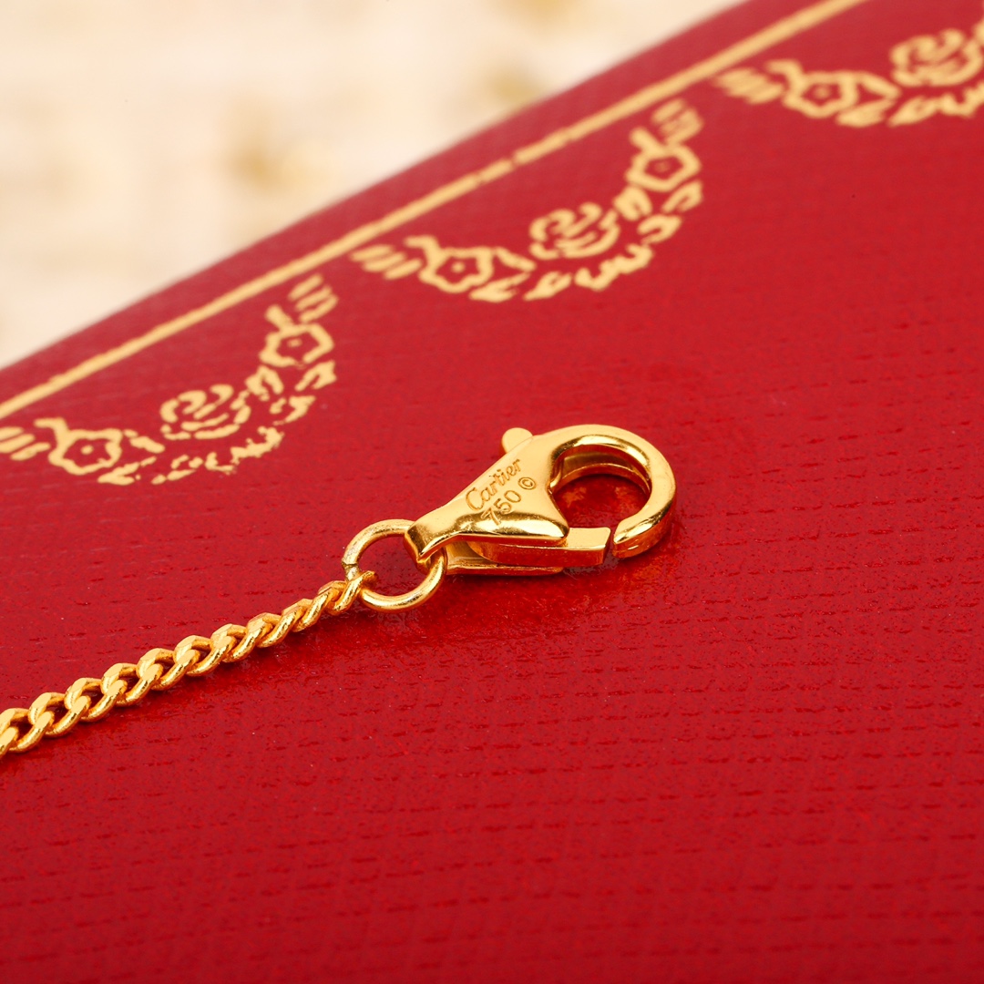 Cartier Trinity cushion-shaped three-color ring necklace