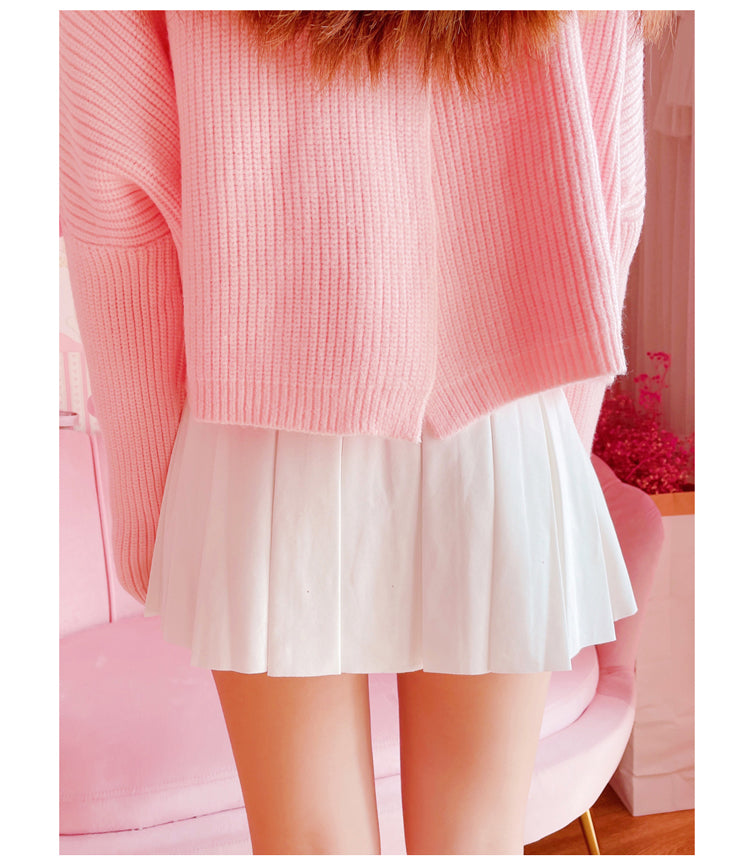 Kawaii Bow Pleated Mini Skort