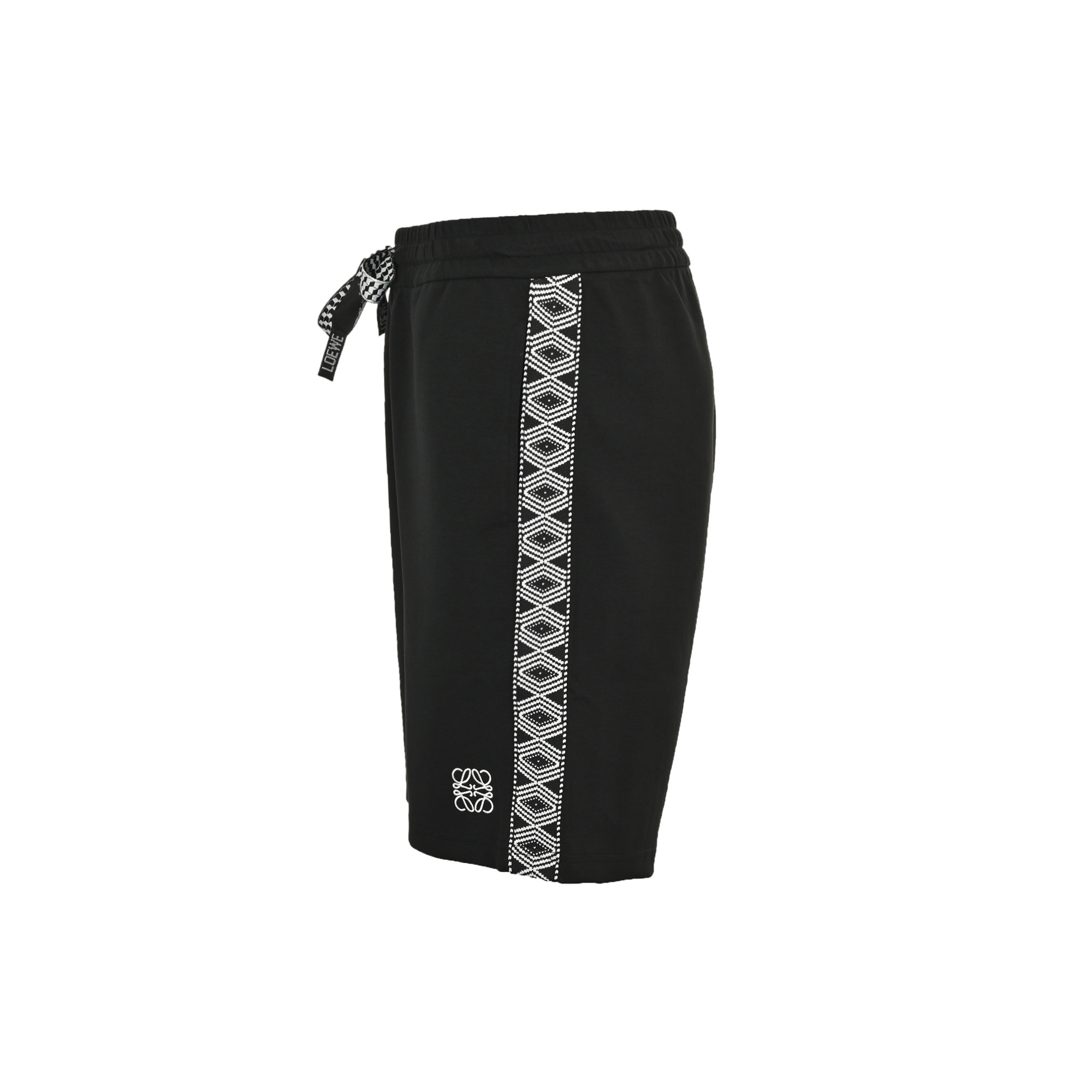 Loewe 25ss ethnic style side color-blocked webbing jacquard shorts