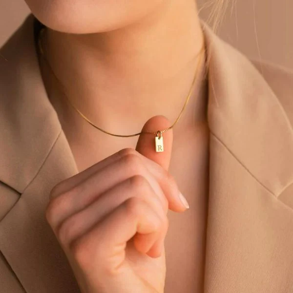 Personalized Tiny Square Initial Necklace