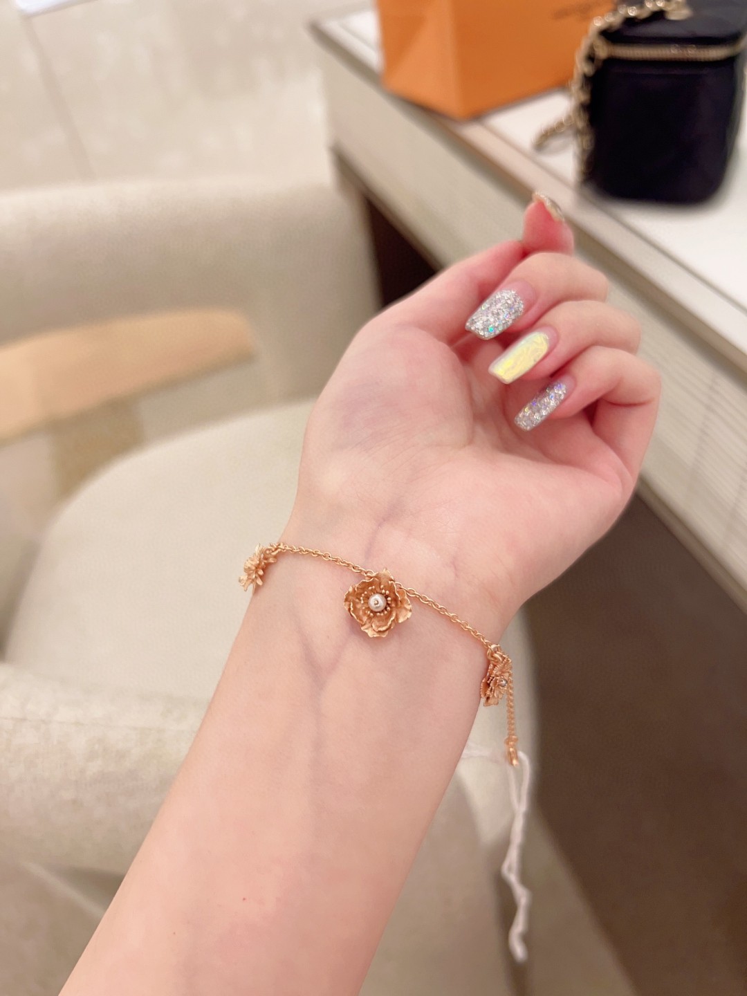 Dior cornflower sunflower peony bracelet