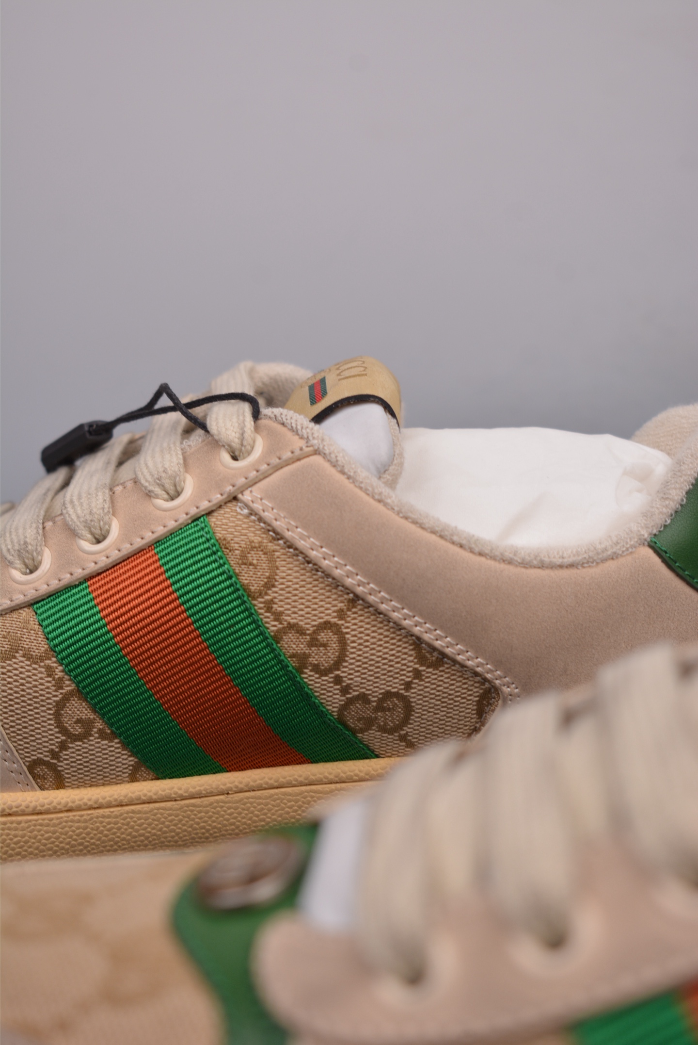 Gucci Screener GG Sneaker Low Beige Dark Green Orange