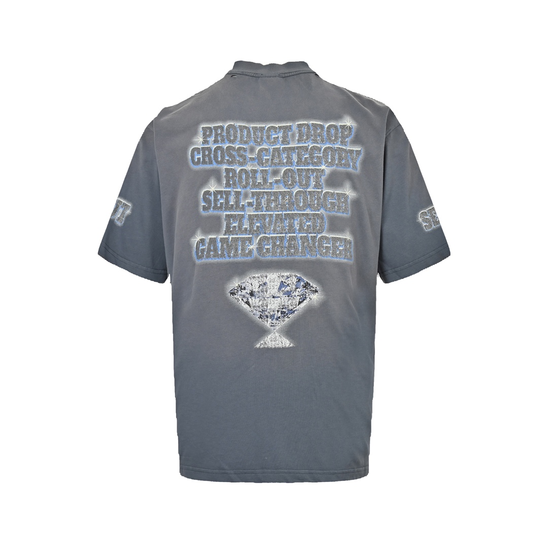 Balenciaga SNBN retro washed round neck short sleeves