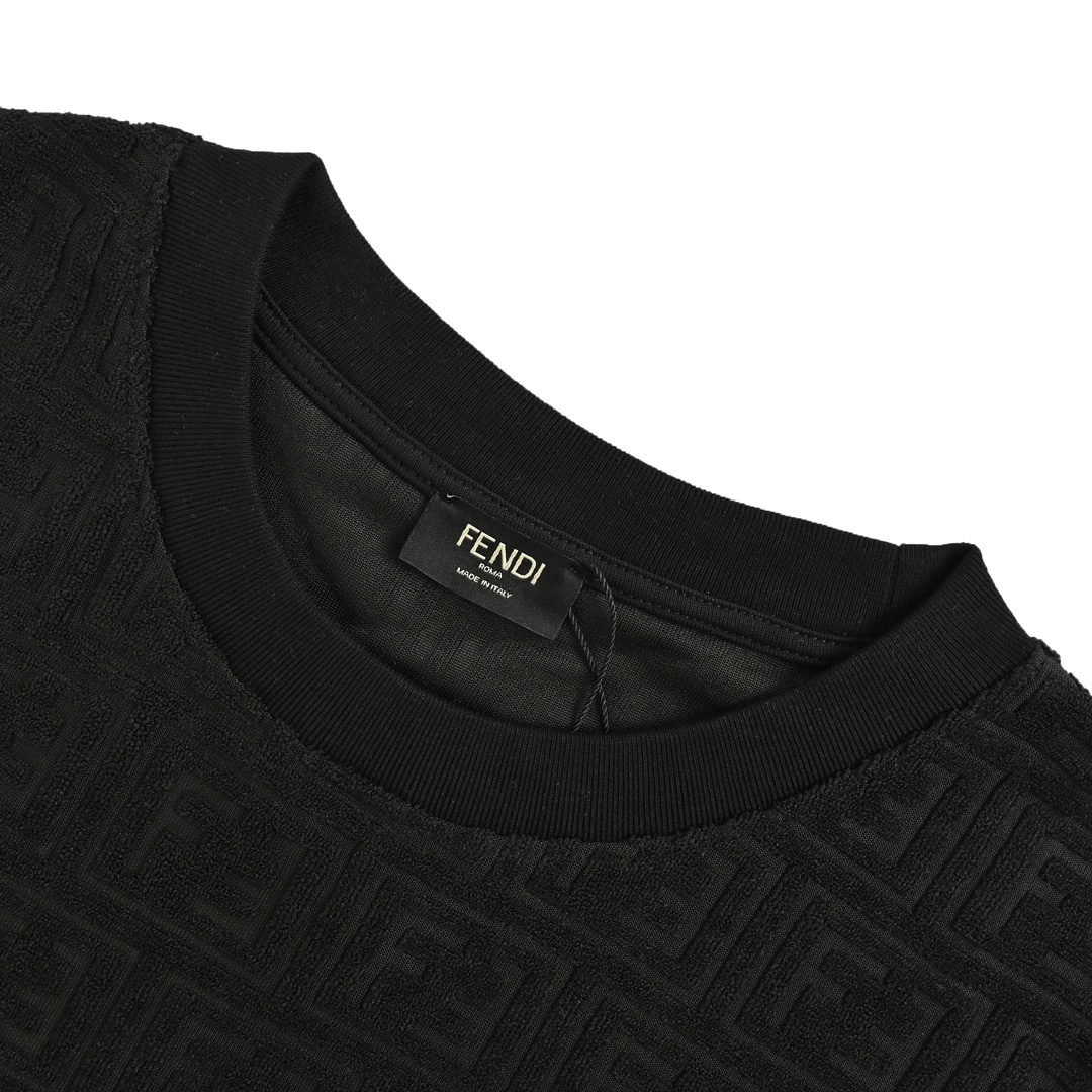 Fendi 24ss full print double F embossed jacquard suit short sleeves