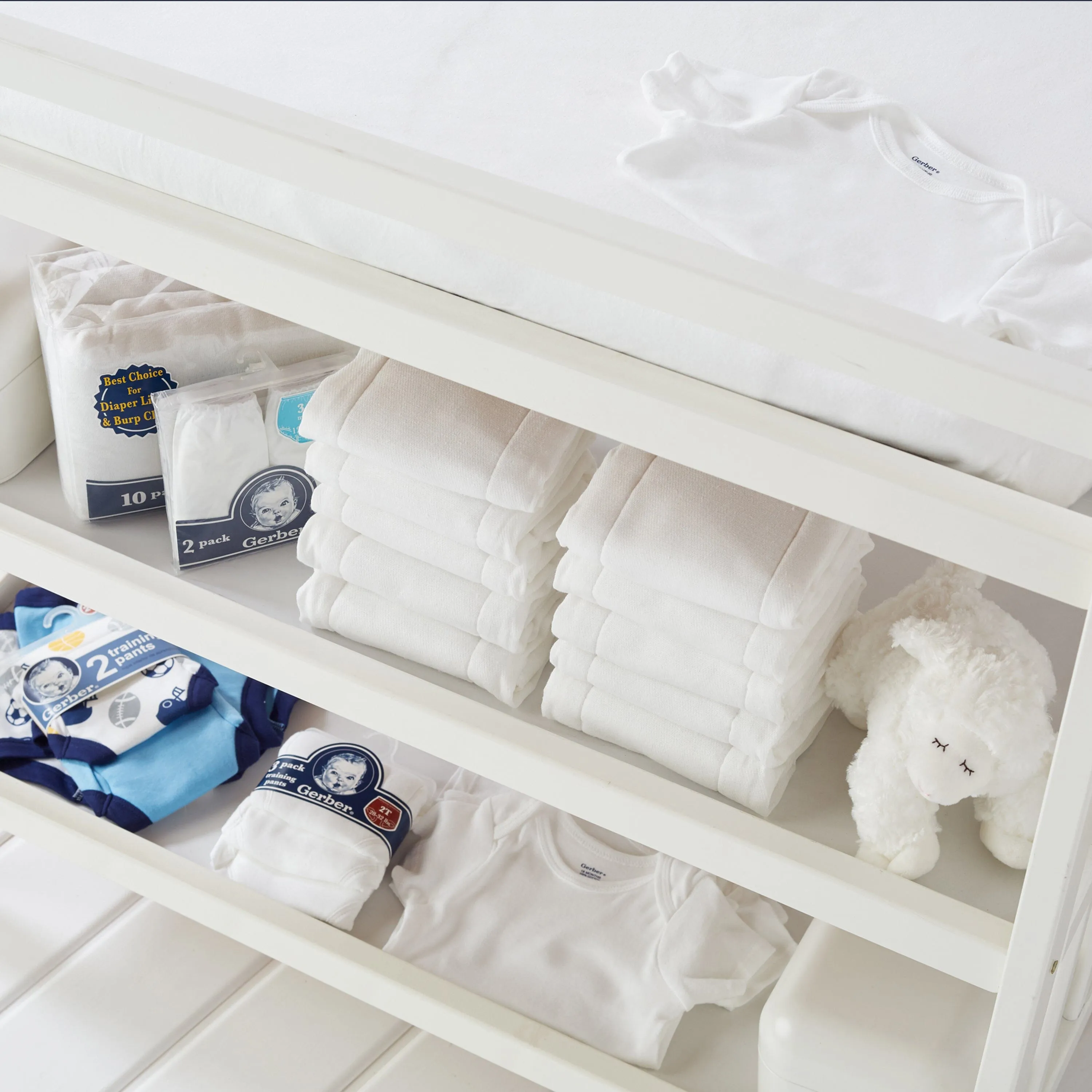 5-Pack Premium White Prefold Gauze Diapers