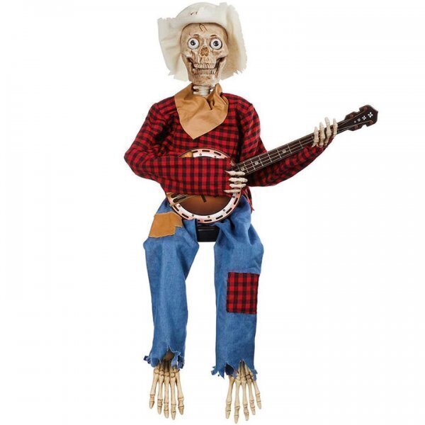 Ecowonde™ Halloween Animated Banjo Skeletons With Lights And Sound Motion Activated