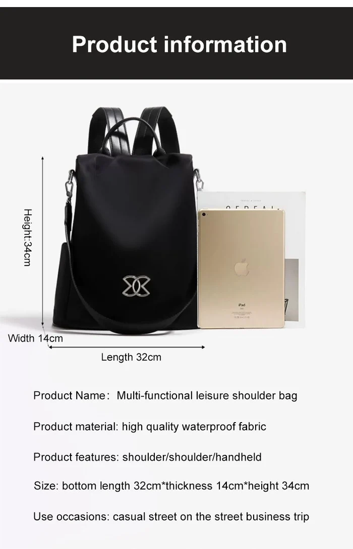 Anti-theft multi-purpose large capacity oxford cloth lightweight shoulder bag
