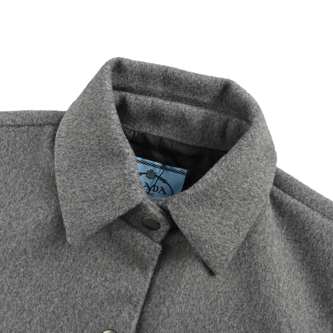 Prada 25ss cashmere triangle logo shirt jacket V