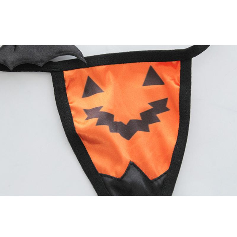 Pumpkin Little Devil Wings Bow Bell Lingerie Set