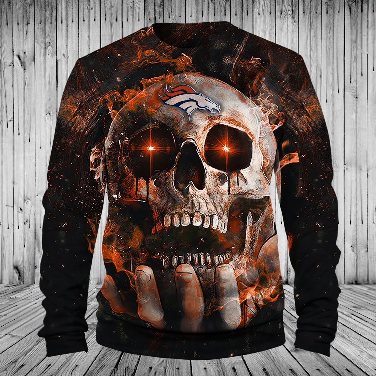 BRONCOS HOODIE 3D SKULL 74