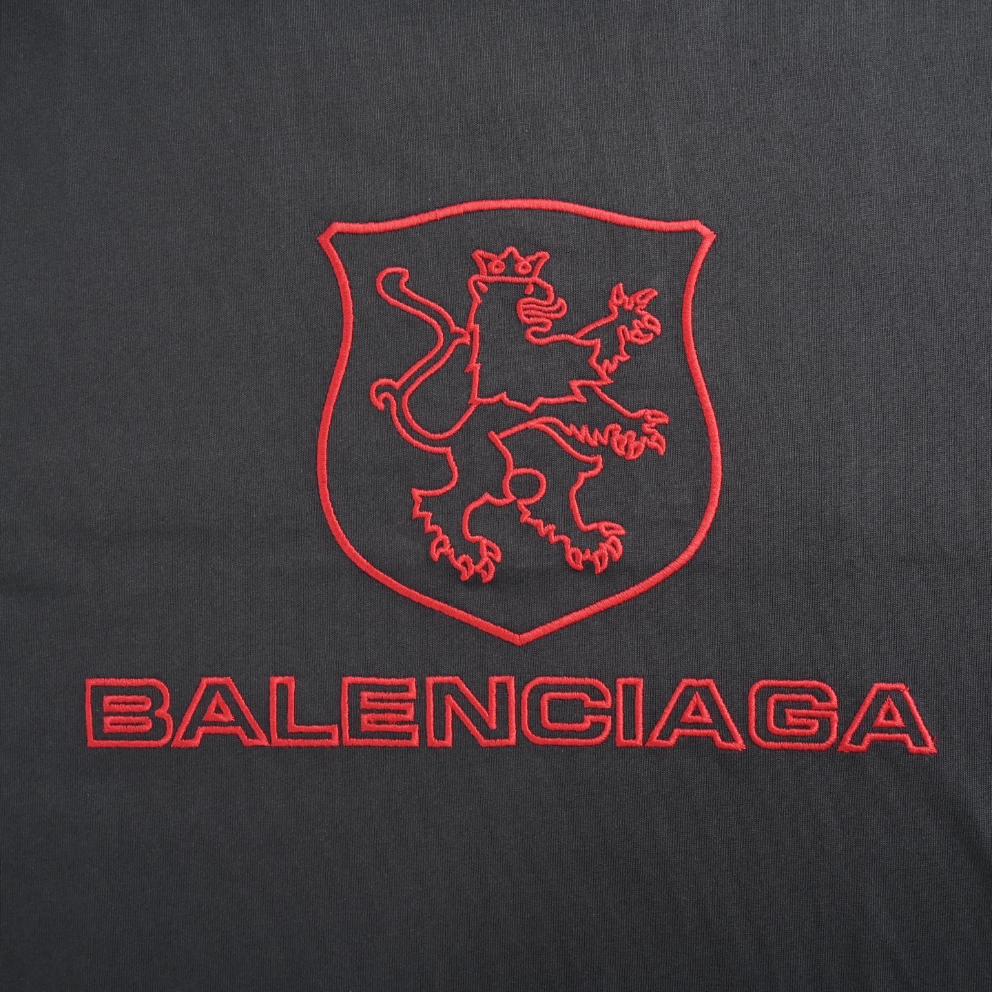 Balenciaga 25ss LION CLUB embroidered logo short-sleeved shirt