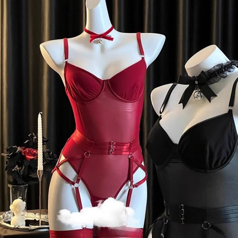 Sexy Backless Lace-up Jumpsuit Lingerie Set