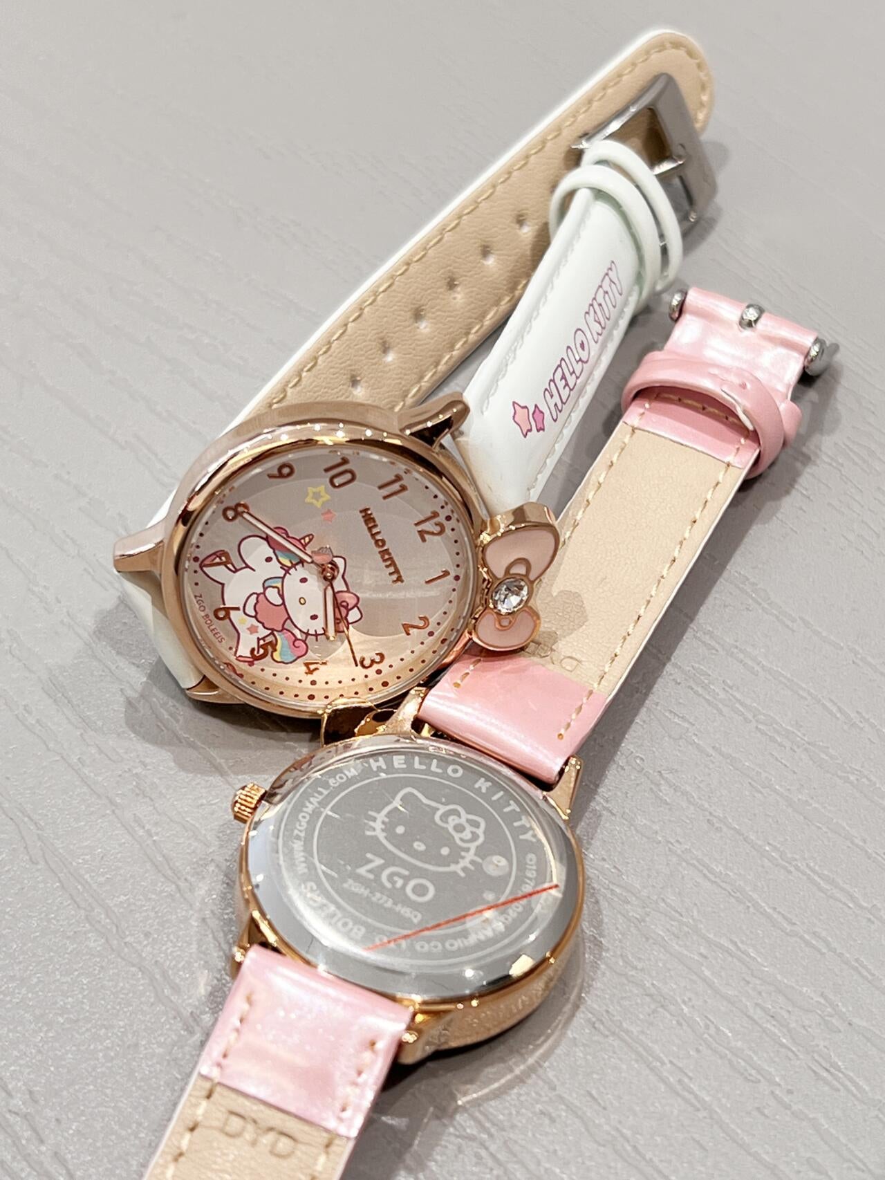 Sanrio Classic Simple Leather Analog Quartz Wrist Watch Waterproof Luminous Case Arabic Numerals Casual Dress Watches