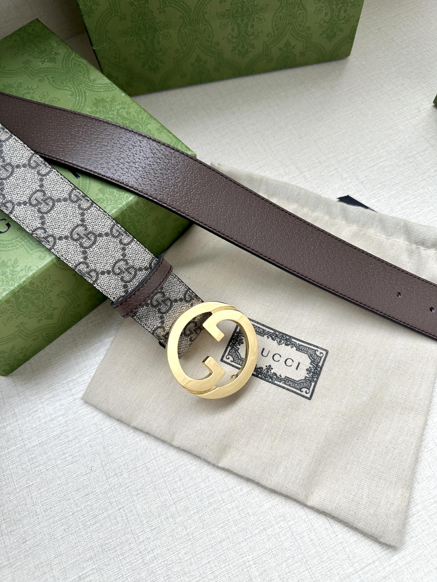 Gucci Marmont double-sided leather belt 3.8CM wide