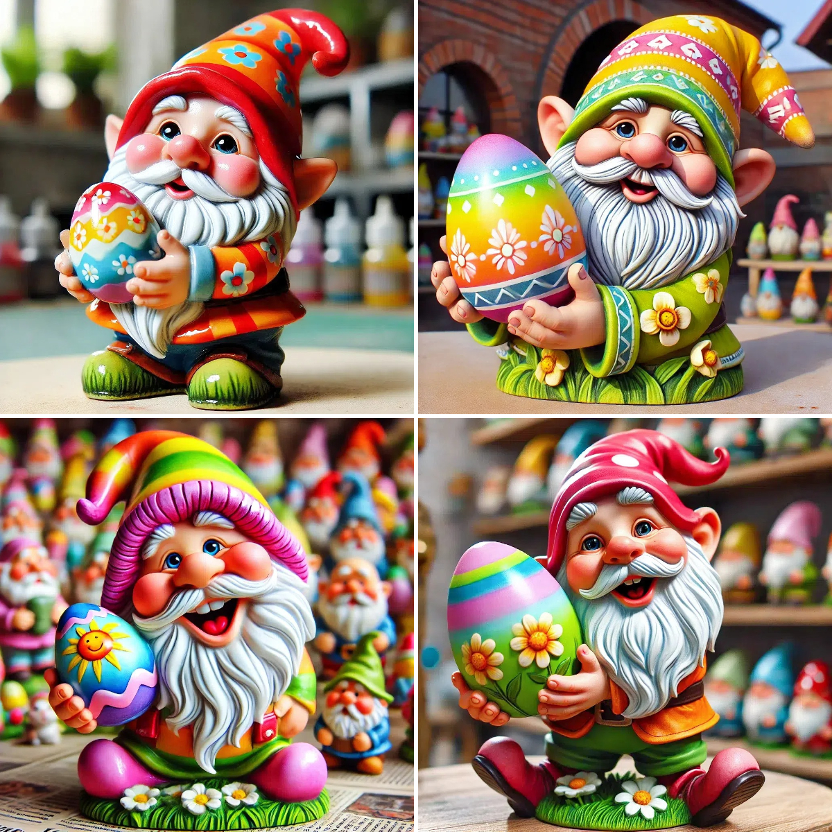 Easter Gnome Egg Guardian Figurine