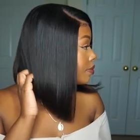 Luna L05 African American Cropped Shoulder Length Bob Straight Wig