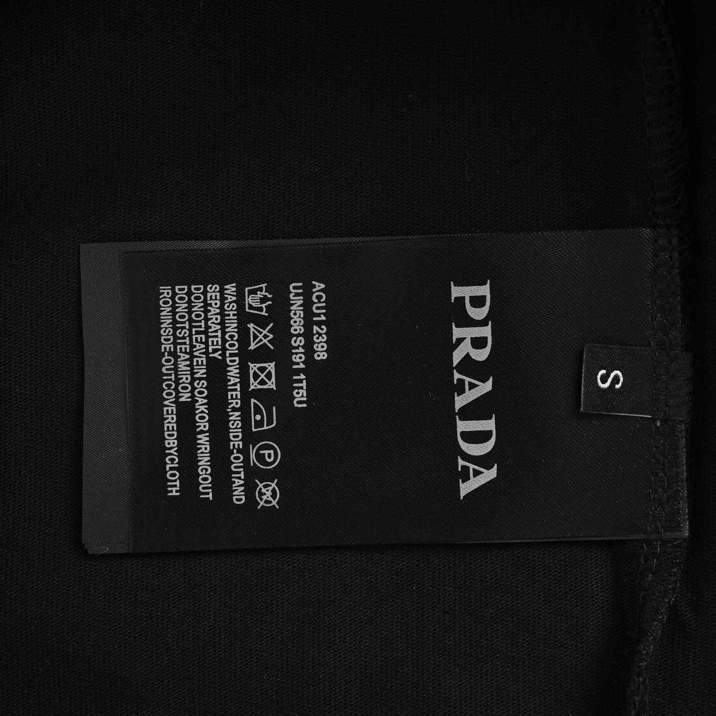 Prada 25ss shadow lettering embroidered short sleeve