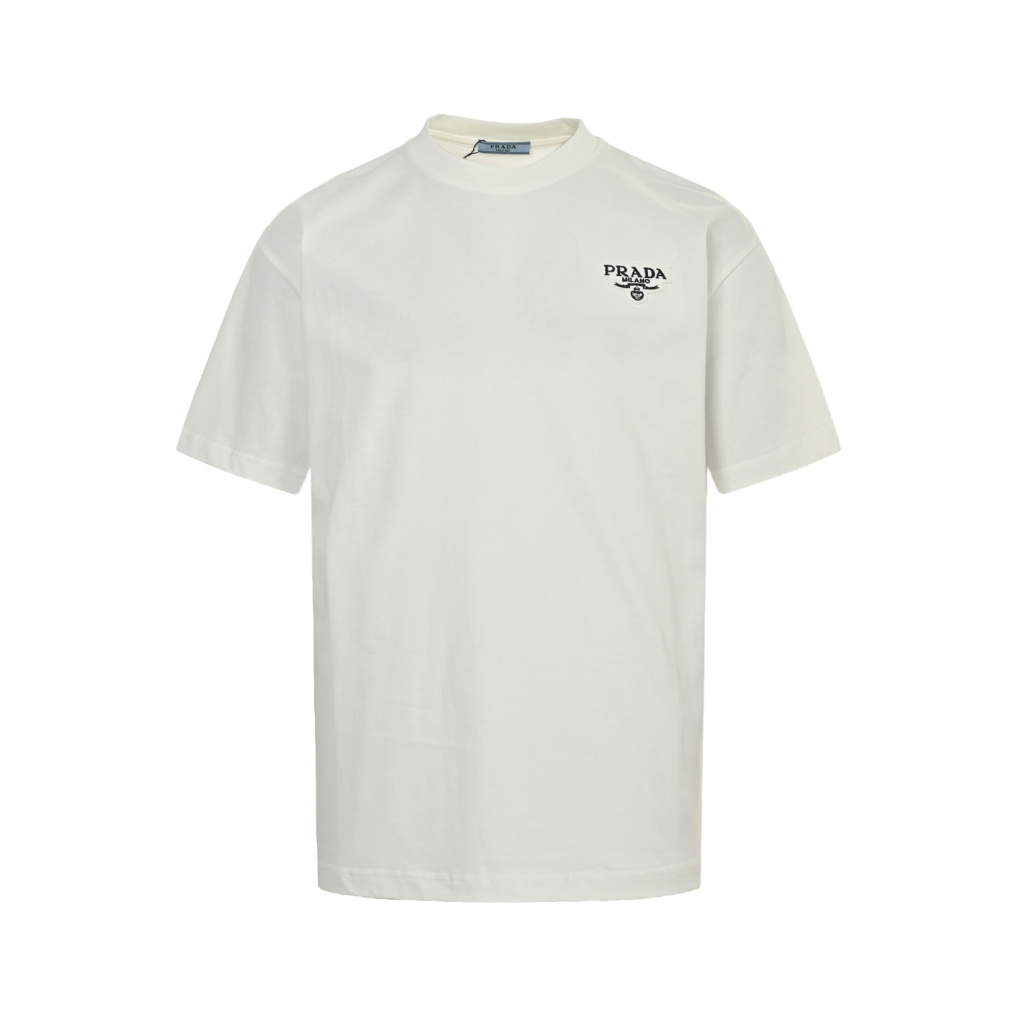 Prada 25ss short-sleeved shirt with small logo patch embroidery on chest