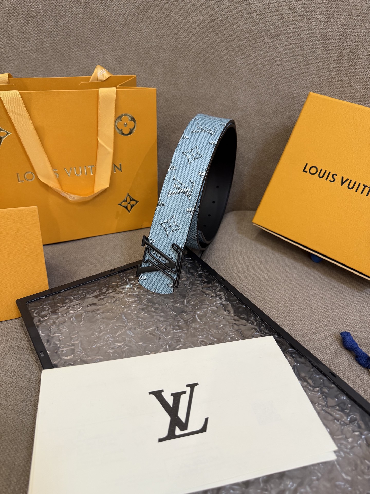 Louis Vuitton Dimension Double-Sided Men's Belt, 3.5CM Width