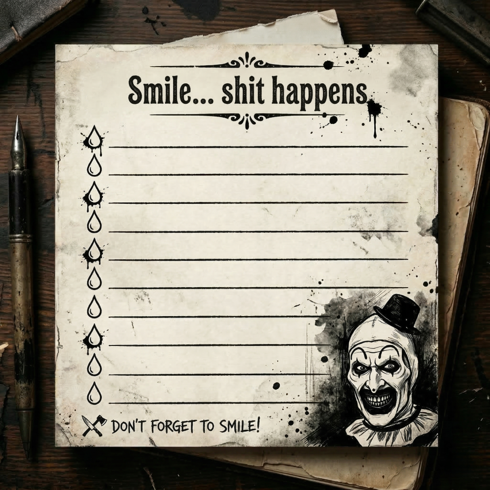 Funny Art the Clown Office Chaos Sticky Note