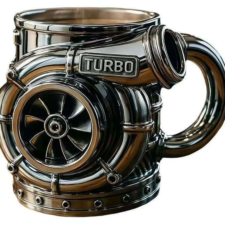 New turbocharger-shaped engine design resin mug