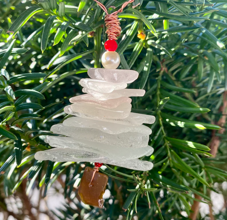 sea glass tree ornament