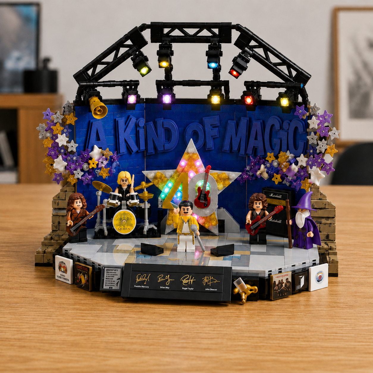 ✨“A Kind of Magic” 40th Anniversary ✨ Light-Up Concert Stage Building Brick Set