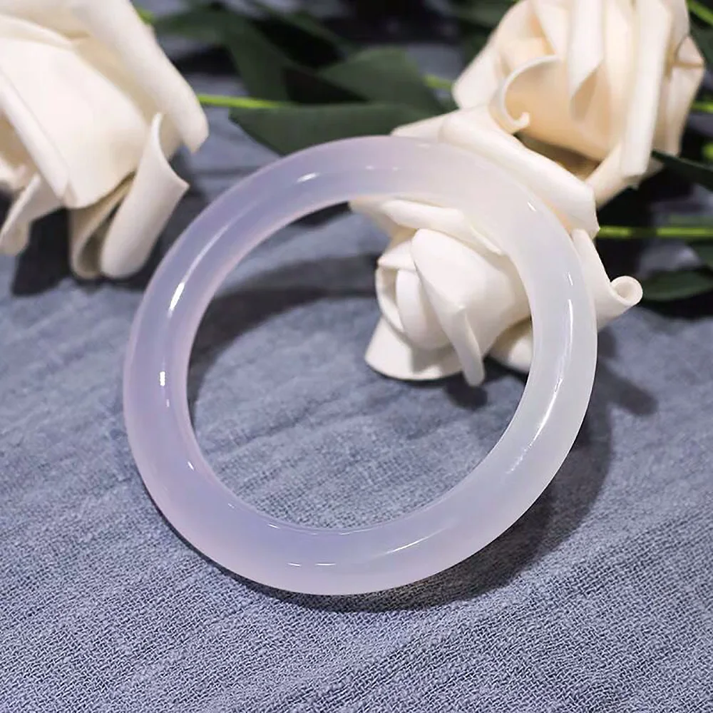 Madagascar Violet Chalcedony Bracelets For Women Natural Jade Jewelry Agate Bangle Gift For Mother Items With Free Shipping