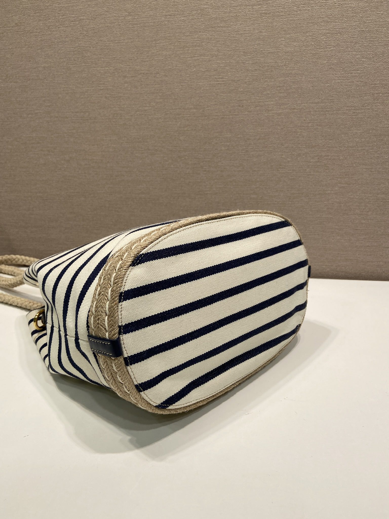 Prada New Striped Bucket Bag 1BE082