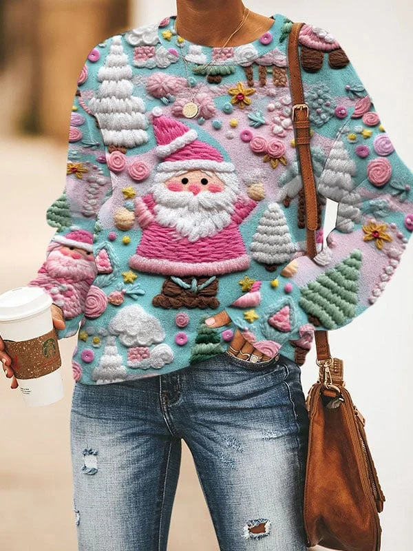 Christmas Sale🔥Women's Pink Santa Christmas Ugly sweater