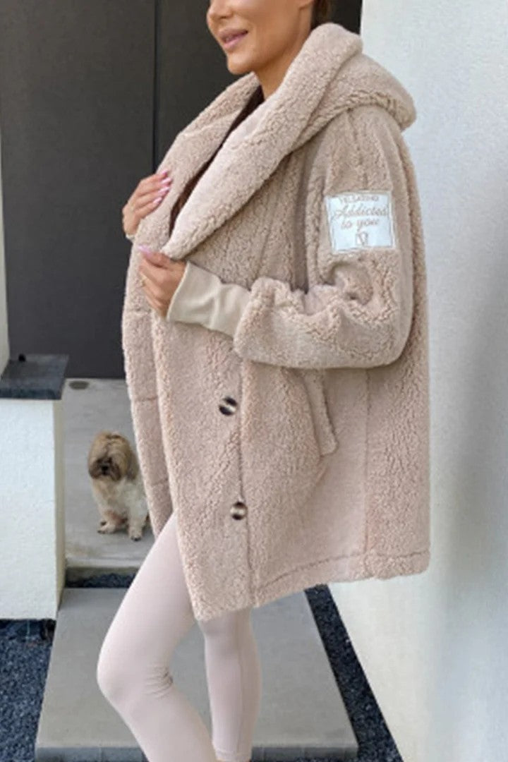 Women's Plush Loose-Fit Hooded Coat